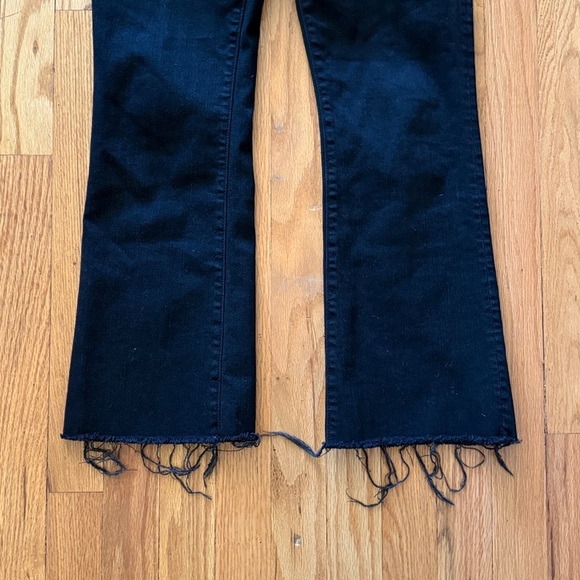 Mother sz 25 Hustler Ankle fray Black Flared Jeans raw edge great cond black - Picture 3 of 6